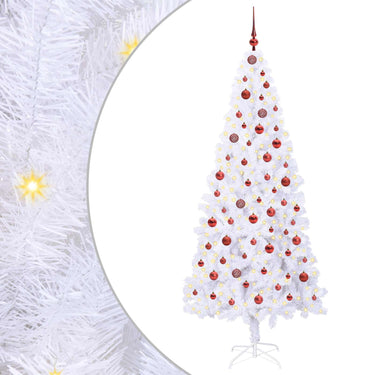 Vidaxl kunstkerstboom met 300 led wit 210 cm pvc en staal