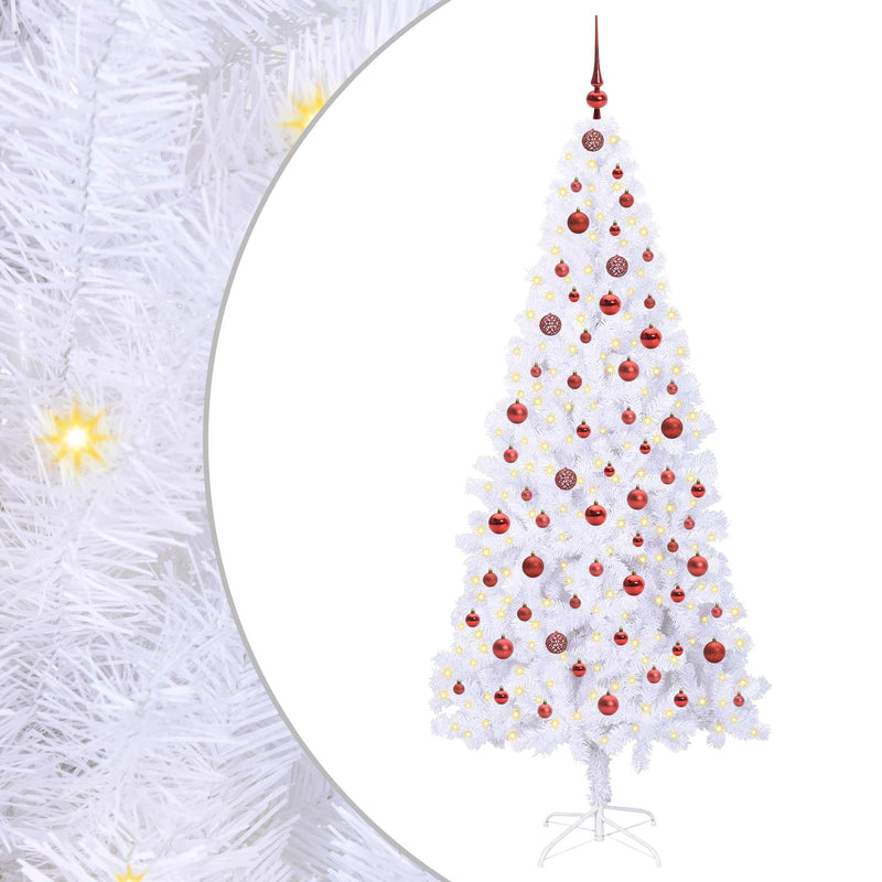 ギャラリービューアに画像をロードする, Vidaxl kunstkerstboom met 300 led wit 210 cm pvc en staal
