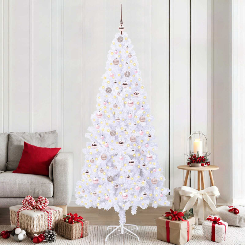 Afbeelding laden in galerijviewer, Vidaxl kunstkerstboom met 300 led wit 210 cm pvc en staal
