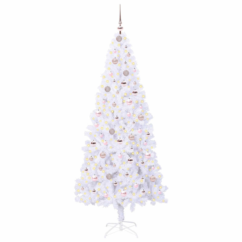 Afbeelding laden in galerijviewer, Vidaxl kunstkerstboom met 300 led wit 210 cm pvc en staal
