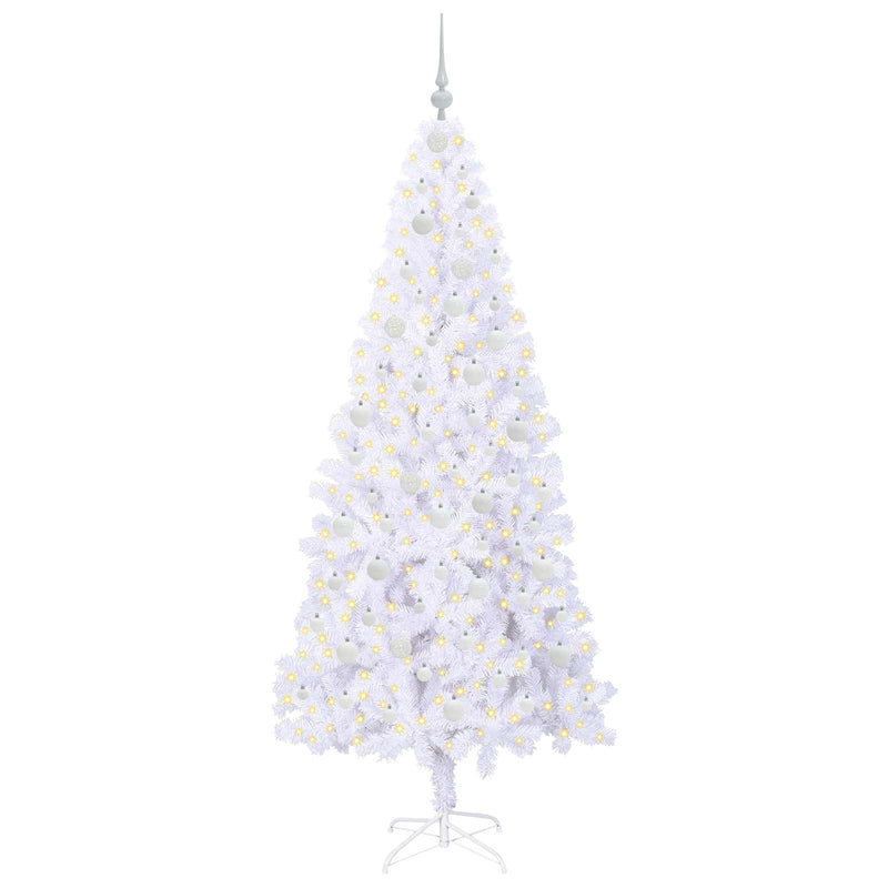 Chargez l'image dans la visionneuse de la galerie, Vidaxl kunstkerstboom met 300 led wit 210 cm pvc en staal
