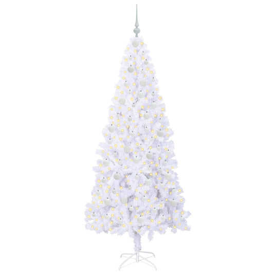 Vidaxl kunstkerstboom met 300 led wit 210 cm pvc en staal