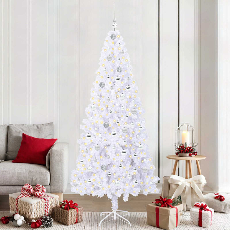 Chargez l'image dans la visionneuse de la galerie, Vidaxl kunstkerstboom met 300 led wit 210 cm pvc en staal
