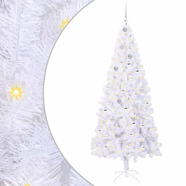Vidaxl kunstkerstboom met 300 led wit 210 cm pvc en staal