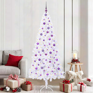 Vidaxl kunstkerstboom met 300 led wit 210 cm pvc en staal