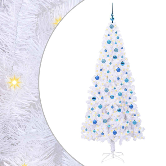 Vidaxl kunstkerstboom met 300 led wit 210 cm pvc en staal