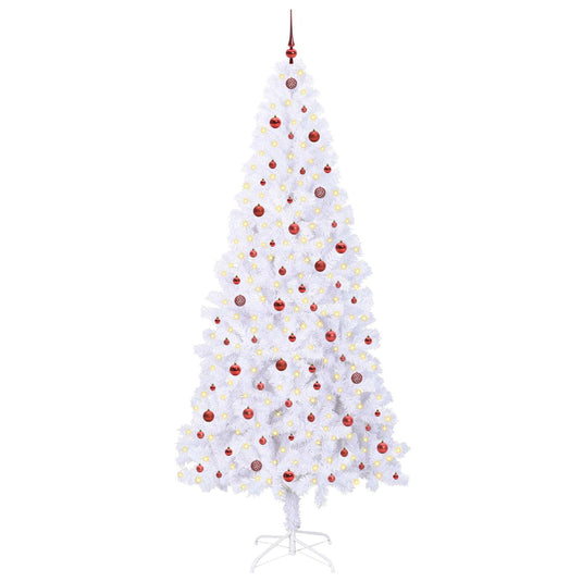 Vidaxl kunstkerstboom met 300 led wit 240 cm pvc en staal