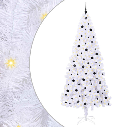 Vidaxl kunstkerstboom met 300 led wit 240 cm pvc en staal