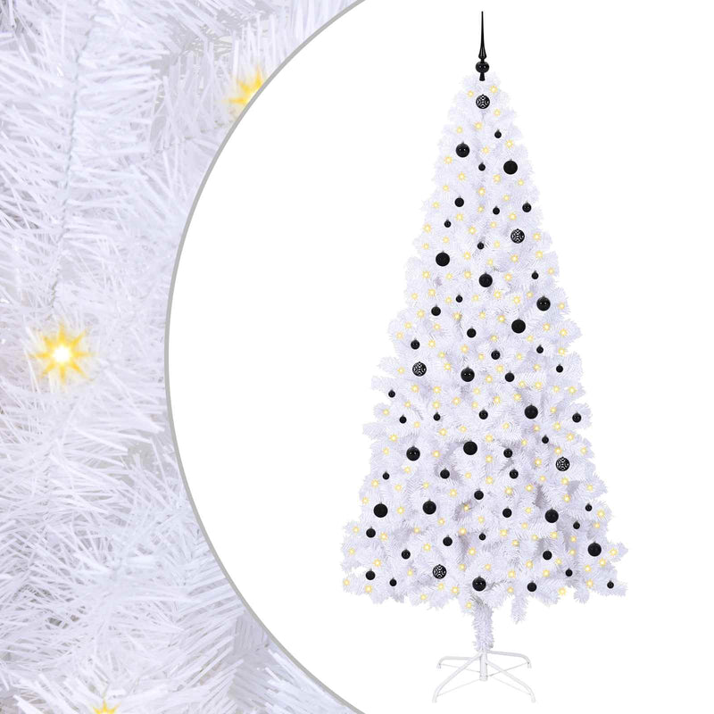 Afbeelding laden in galerijviewer, Vidaxl kunstkerstboom met 300 led wit 240 cm pvc en staal

