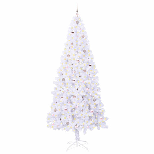 Vidaxl kunstkerstboom met 300 led wit 240 cm pvc en staal