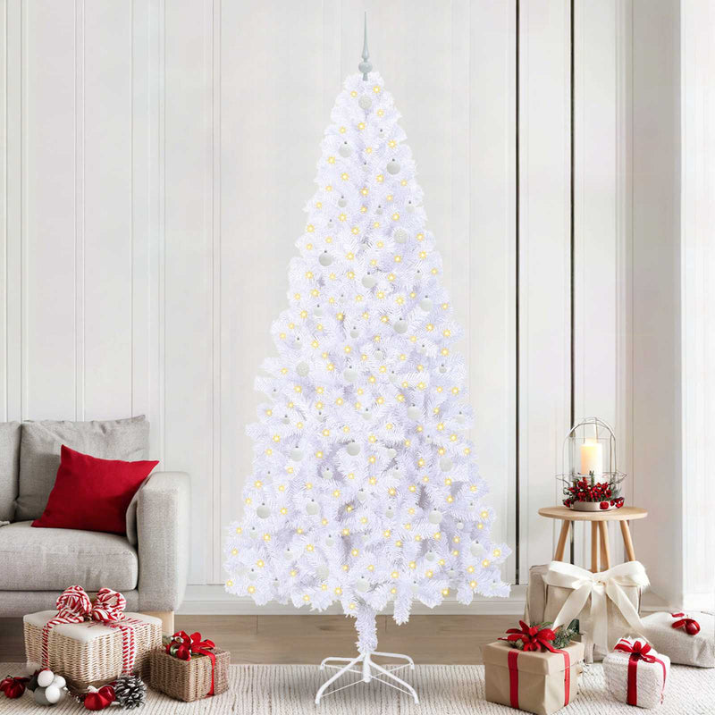 Afbeelding laden in galerijviewer, Vidaxl kunstkerstboom met 300 led wit 240 cm pvc en staal
