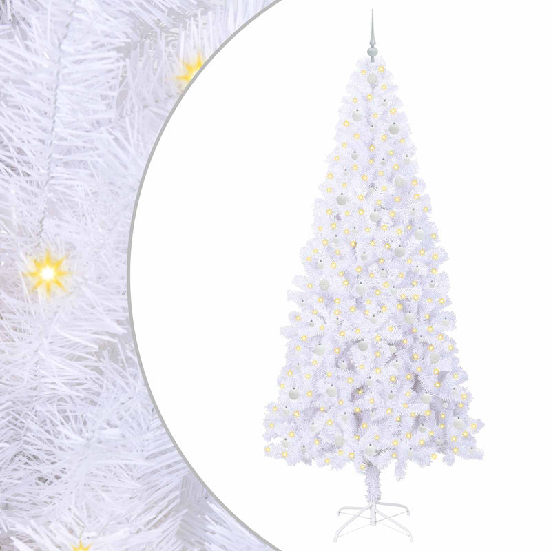 Afbeelding laden in galerijviewer, Vidaxl kunstkerstboom met 300 led wit 240 cm pvc en staal
