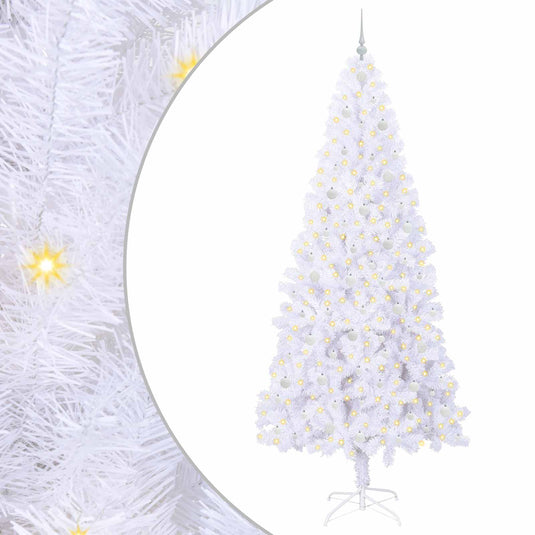 Vidaxl kunstkerstboom met 300 led wit 240 cm pvc en staal