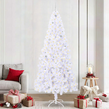 Vidaxl kunstkerstboom met 300 led wit 240 cm pvc en staal
