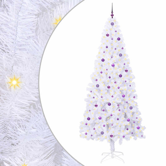 Vidaxl kunstkerstboom met 300 led wit 240 cm pvc en staal