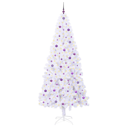 Vidaxl kunstkerstboom met 300 led wit 240 cm pvc en staal