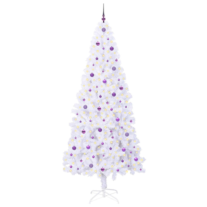 Afbeelding laden in galerijviewer, Vidaxl kunstkerstboom met 300 led wit 240 cm pvc en staal
