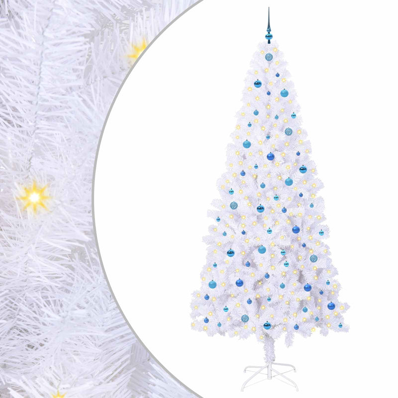 Afbeelding laden in galerijviewer, Vidaxl kunstkerstboom met 300 led wit 240 cm pvc en staal
