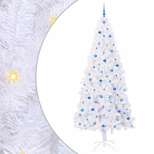 Vidaxl kunstkerstboom met 300 led wit 240 cm pvc en staal