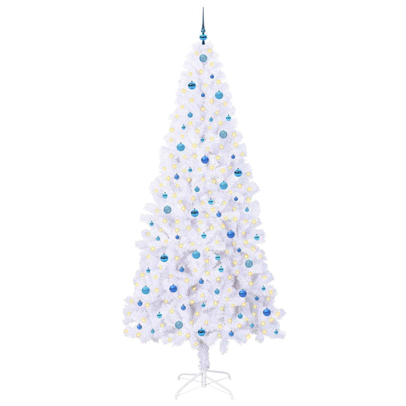 Afbeelding laden in galerijviewer, Vidaxl kunstkerstboom met 300 led wit 240 cm pvc en staal

