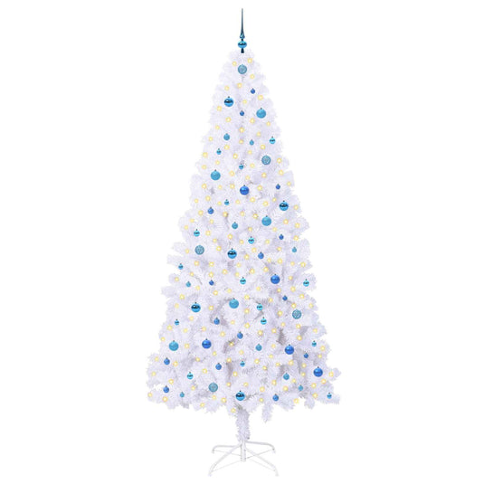 Vidaxl kunstkerstboom met 300 led wit 240 cm pvc en staal