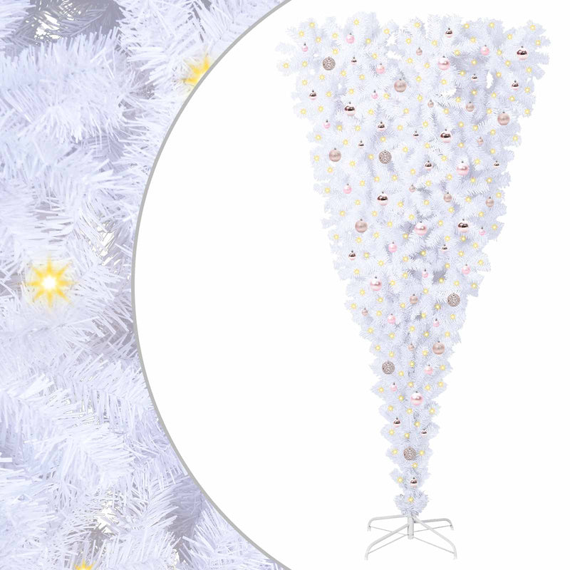 Afbeelding laden in galerijviewer, Vidaxl kunstkerstboom met 300 led wit 240 cm pvc en staal
