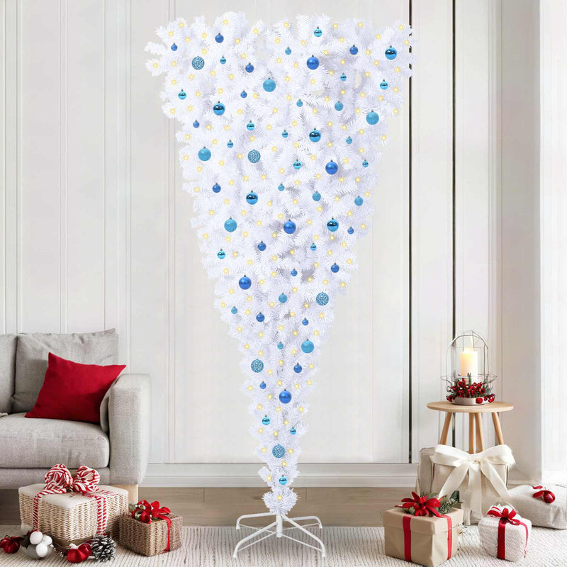ギャラリービューアに画像をロードする, Vidaxl kunstkerstboom met 300 led wit 240 cm pvc en staal
