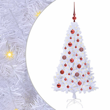Vidaxl kunstkerstboom met 150 led wit 120 cm pvc en staal