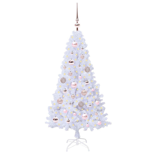 Vidaxl kunstkerstboom met 150 led wit 120 cm pvc en staal