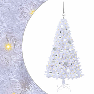 Vidaxl kunstkerstboom met 150 led wit 120 cm pvc en staal