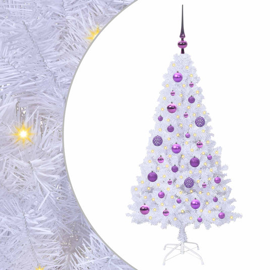 Vidaxl kunstkerstboom met 150 led wit 120 cm pvc en staal