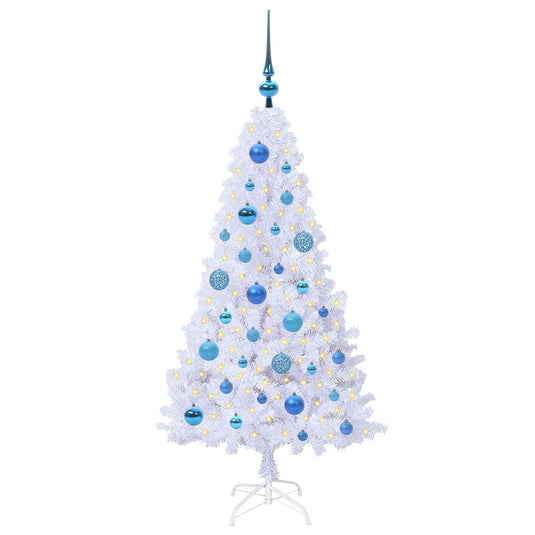 Vidaxl kunstkerstboom met 150 led wit 120 cm pvc en staal