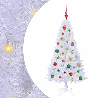 Vidaxl kunstkerstboom met 150 led wit 120 cm pvc en staal