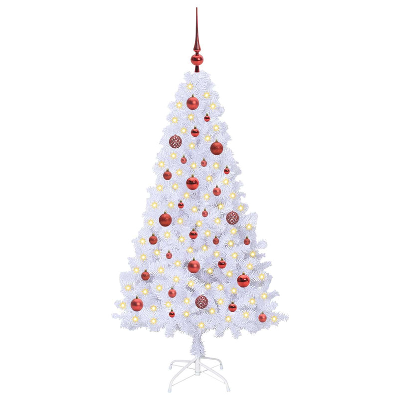 Afbeelding laden in galerijviewer, Vidaxl kunstkerstboom met 150 led wit 150 cm pvc en staal
