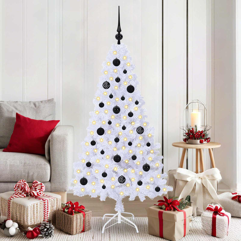 Chargez l'image dans la visionneuse de la galerie, Vidaxl kunstkerstboom met 150 led wit 150 cm pvc en staal
