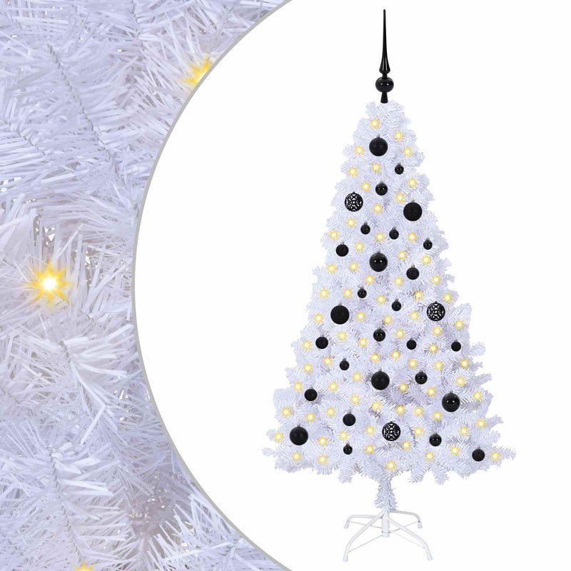 Chargez l'image dans la visionneuse de la galerie, Vidaxl kunstkerstboom met 150 led wit 150 cm pvc en staal
