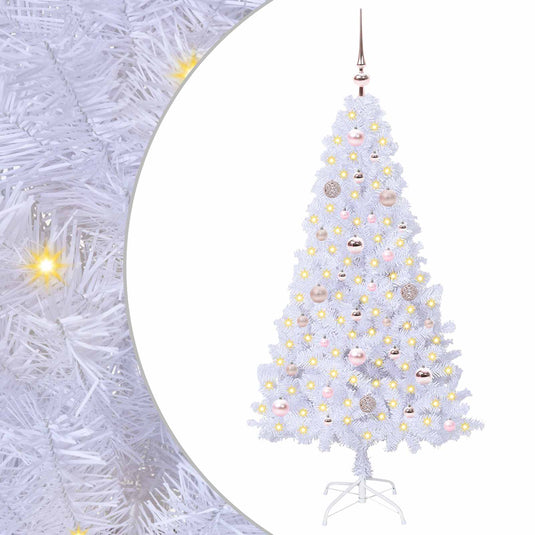Vidaxl kunstkerstboom met 150 led wit 150 cm pvc en staal