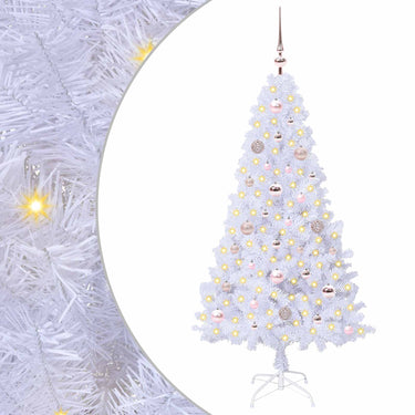 Vidaxl kunstkerstboom met 150 led wit 150 cm pvc en staal