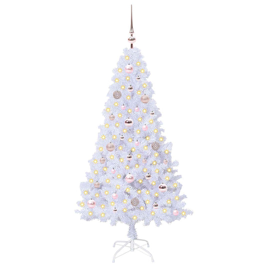 Vidaxl kunstkerstboom met 150 led wit 150 cm pvc en staal
