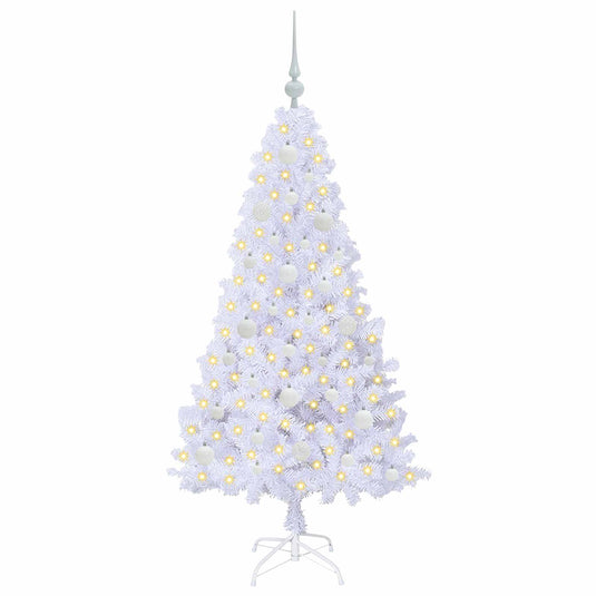 Vidaxl kunstkerstboom met 150 led wit 150 cm pvc en staal