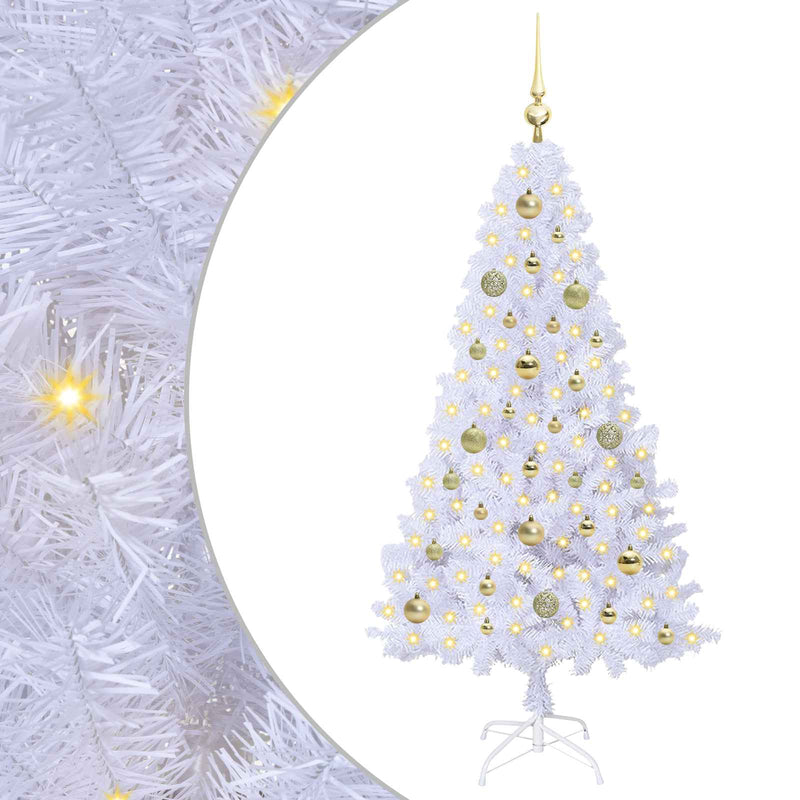 Chargez l'image dans la visionneuse de la galerie, Vidaxl kunstkerstboom met 150 led wit 150 cm pvc en staal
