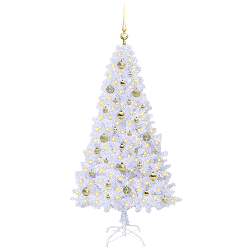 Chargez l'image dans la visionneuse de la galerie, Vidaxl kunstkerstboom met 150 led wit 150 cm pvc en staal
