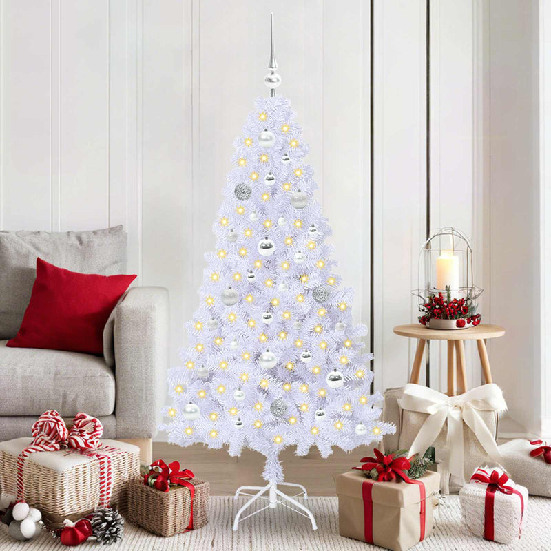 Chargez l'image dans la visionneuse de la galerie, Vidaxl kunstkerstboom met 150 led wit 150 cm pvc en staal
