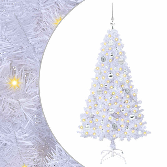 Vidaxl kunstkerstboom met 150 led wit 150 cm pvc en staal