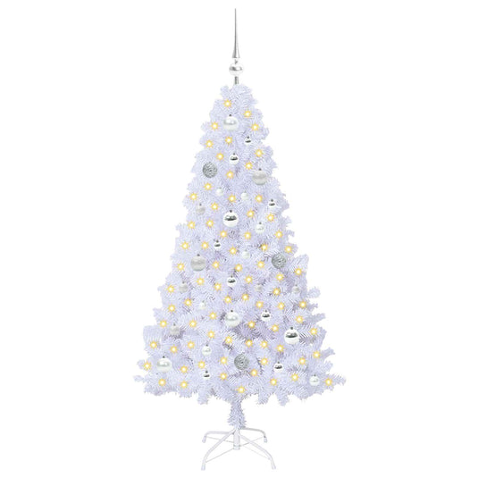 Vidaxl kunstkerstboom met 150 led wit 150 cm pvc en staal