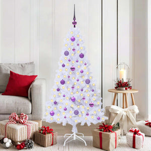 Vidaxl kunstkerstboom met 150 led wit 150 cm pvc en staal