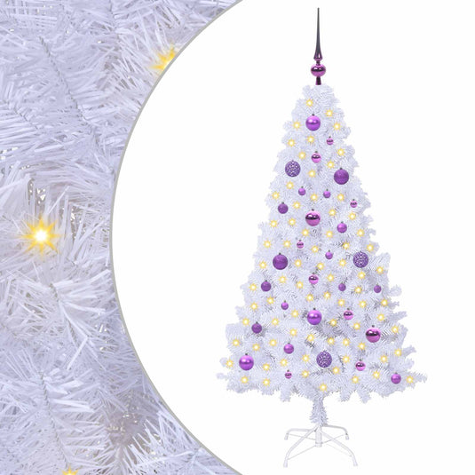 Vidaxl kunstkerstboom met 150 led wit 150 cm pvc en staal