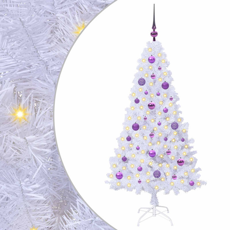 Chargez l'image dans la visionneuse de la galerie, Vidaxl kunstkerstboom met 150 led wit 150 cm pvc en staal

