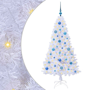 Vidaxl kunstkerstboom met 150 led wit 150 cm pvc en staal