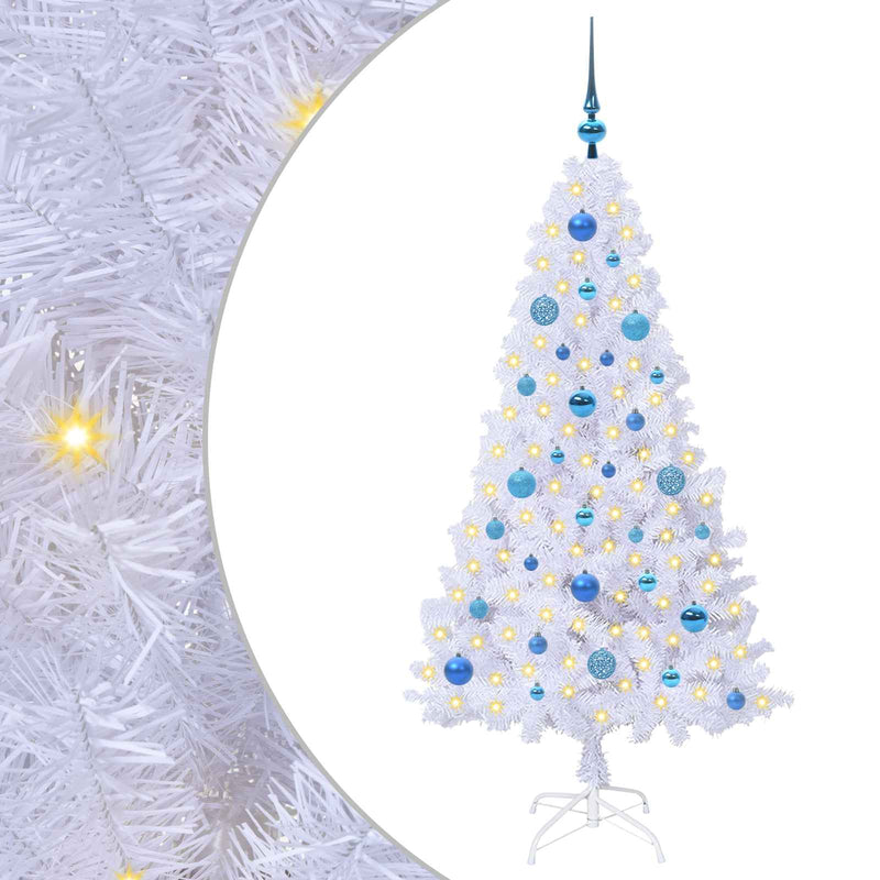 Chargez l'image dans la visionneuse de la galerie, Vidaxl kunstkerstboom met 150 led wit 150 cm pvc en staal
